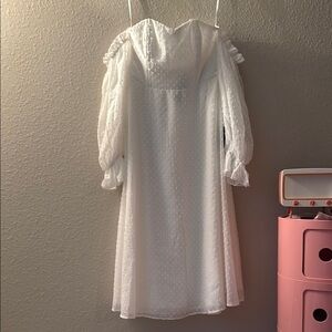 Lulus Elegant White Off shoulder Dress